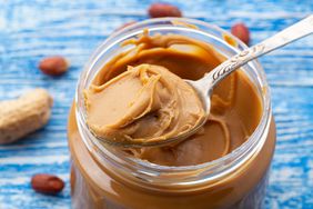 Peanut butter in an open jar