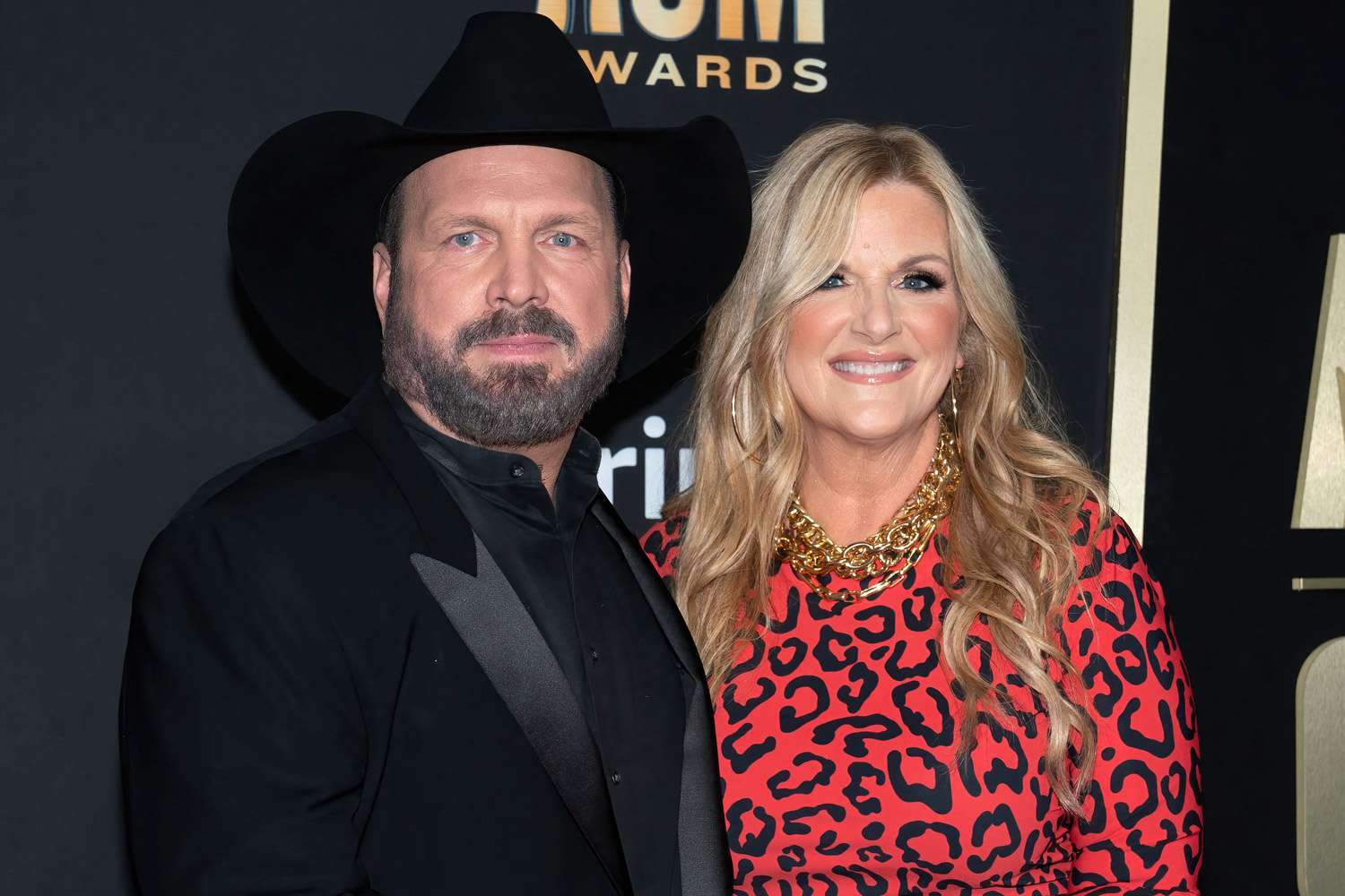 US singer-songwriters Garth Brooks and Trisha Yearwood arrive for the Academy of Country Music (ACM) Awards at Ford Center at the Star in Frisco, Texas, on May 11, 2023