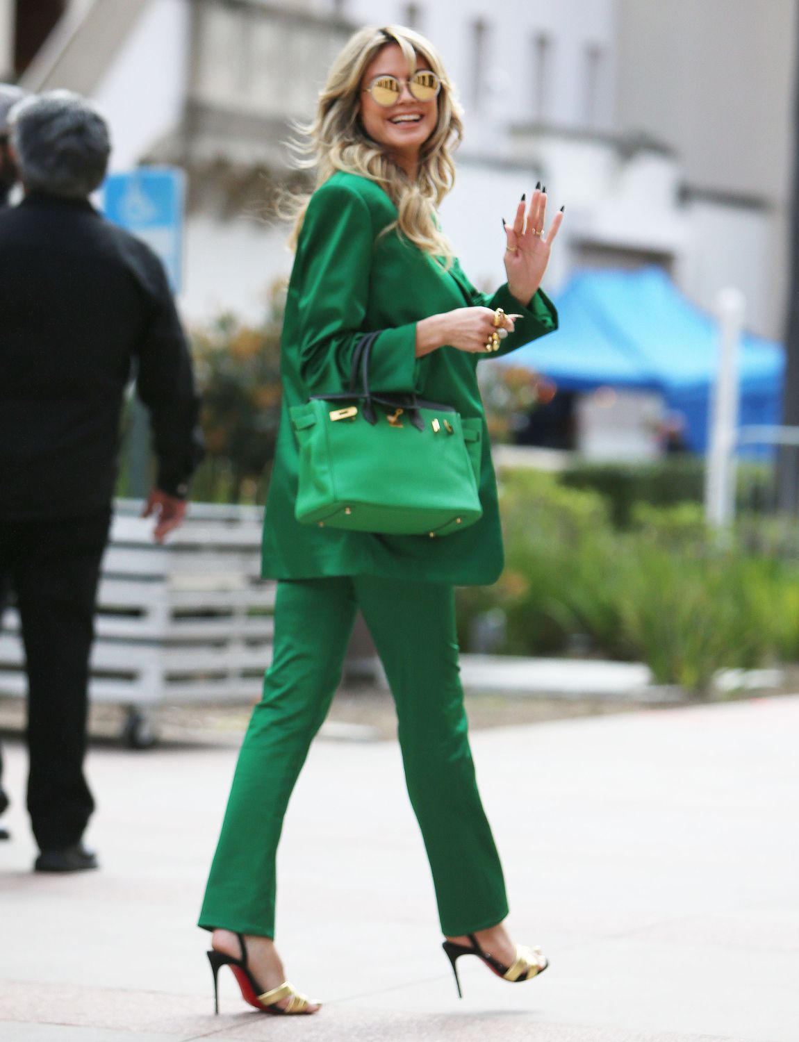 Heidi Klum is spotted arriving to the set of America's Got Talent in Pasadena, California.