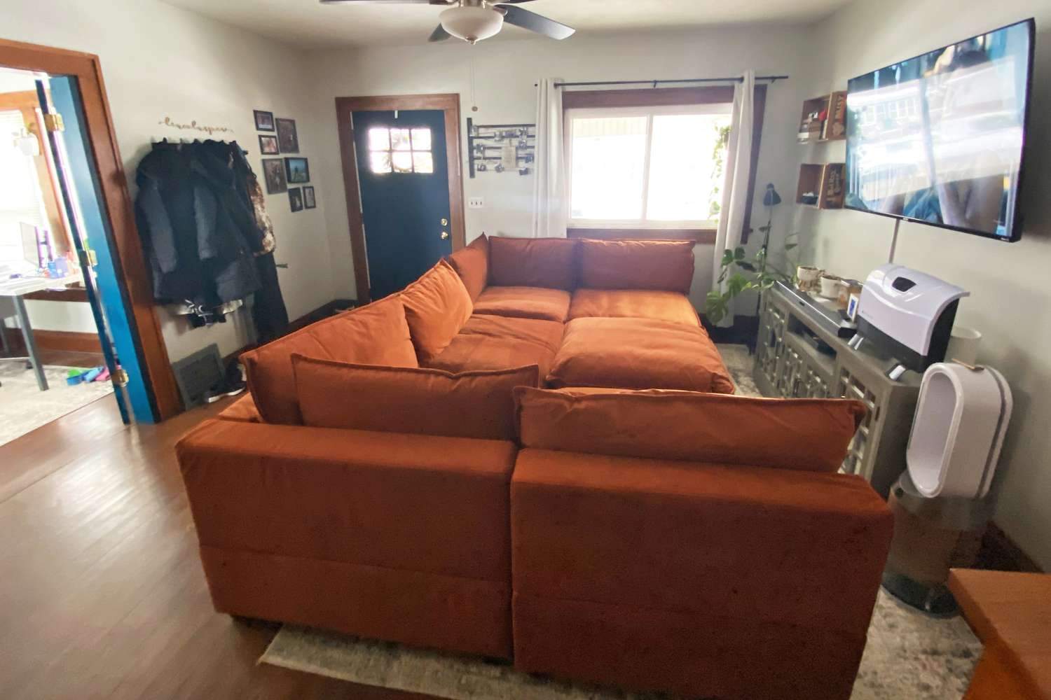 Sideview of the Albany Park Kova Pit Sofa displayed in a home