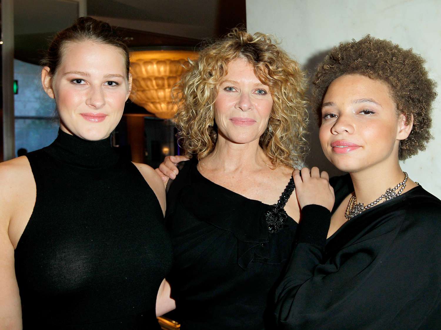 Kate Capshaw (C), and daughters Mikaela George Spielberg (R) and Destry Allyn Spielberg (L) attend EIF Womens Cancer Research Funds 16th Annual An Unforgettable Evening presented by Saks Fifth Avenue at the Beverly Wilshire Four Seasons Hotel on May 2, 2013 in Beverly Hills, California