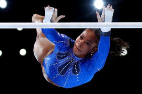 Shilese Jones of Team United States competes on Uneven Bars during the Women's All Around Final on Day Seven of the 2023 Artistic Gymnastics World Championships at Antwerp Sportpaleis on October 06, 2023 in Antwerp, Belgium.