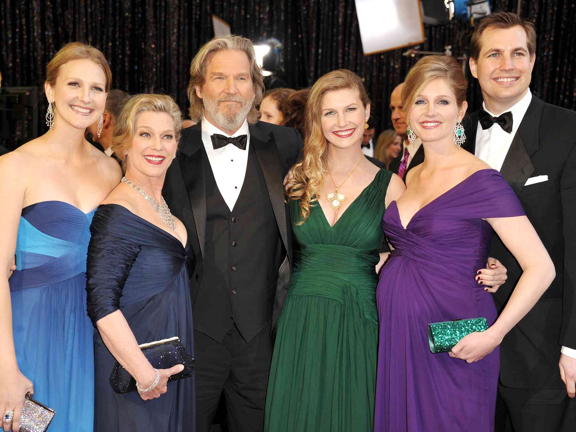 Jeff Bridges (C), wife Susan Bridges (2nd L) and family arrive at the 83rd Annual Academy Awards held at the Kodak Theatre on February 27, 2011 in Hollywood, California