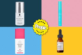 Best Eye Serums arranged on a colorful background