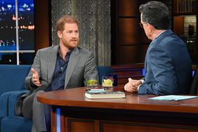 The Late Show with Stephen Colbert and guest Prince Harry, The Duke of Sussex, during Tuesday’s January 10, 2023 show. Photo: Scott Kowalchyk/CBS ©2022 CBS Broadcasting Inc. All Rights Reserved.
