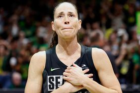 Sue Bird #10 of the Seattle Storm reacts after losing to the Las Vegas Aces 97-92 in her final game of her career during Game Four of the 2022 WNBA Playoffs semifinals at Climate Pledge Arena on September 06, 2022 in Seattle, Washington.
