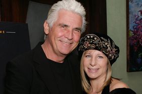 James Brolin and actress/singer Barbra Streisand hold hands as they stand next to one another as they attend Showtime's Pre Golden Globe Party on January 24, 2004 in Hollywood, California