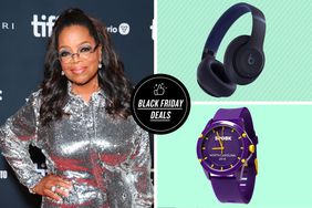 Oprah next to her favorite things that are on sale for Black Friday