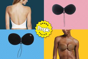 Backless Bras arranged on a colorful background with a People Tested badge