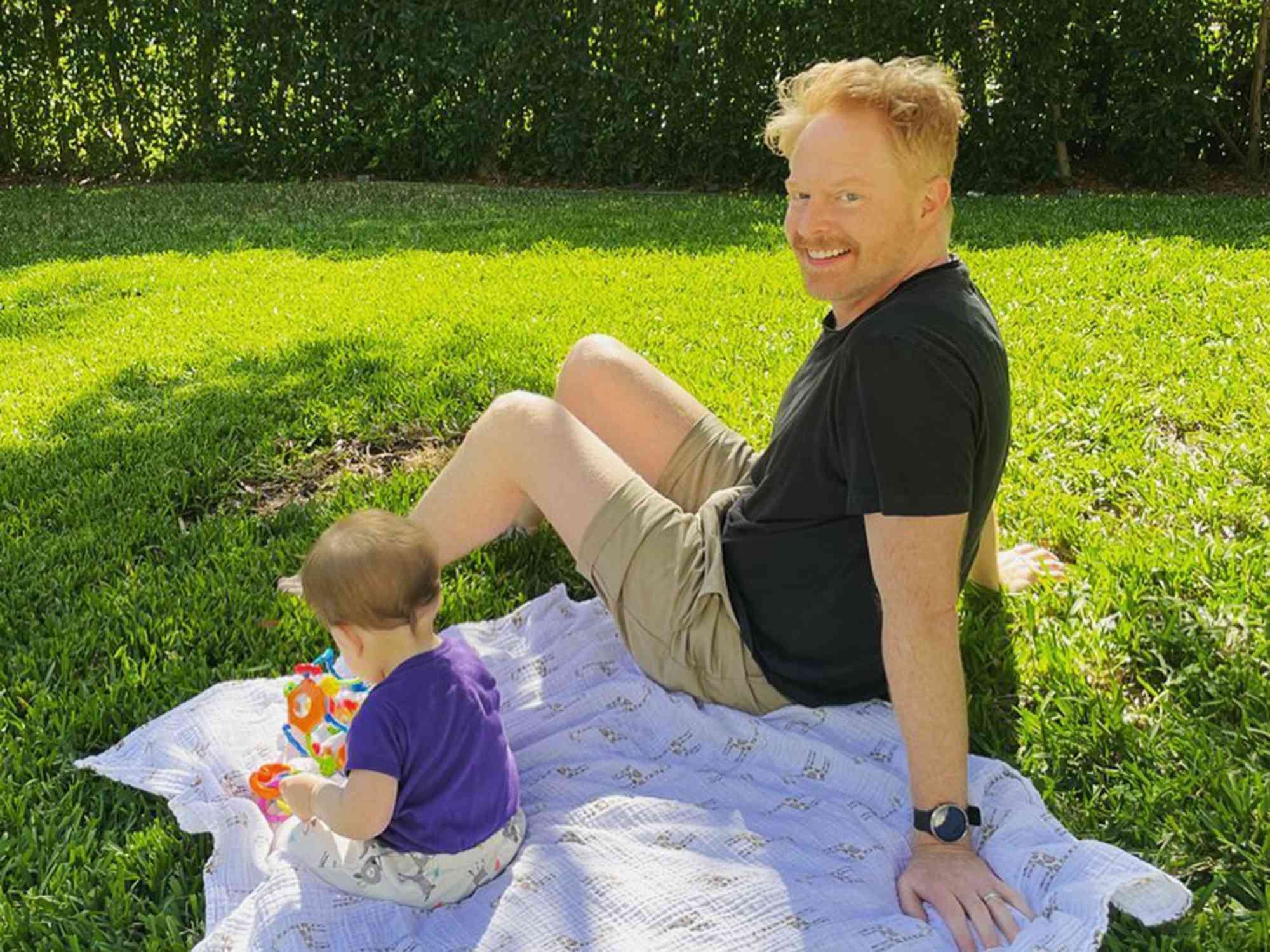 Jesse Tyler Ferguson with his baby