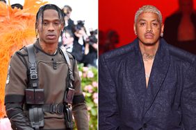 Travis Scott attends The 2019 Met Gala Celebrating Camp: Notes on Fashion at Metropolitan Museum of Art on May 06, 2019 in New York City; Edwards walks the runway during the Vetements Womenswear Fall/Winter 2024-2025 show as part of Paris Fashion Week on March 01, 2024 in Paris, France. 