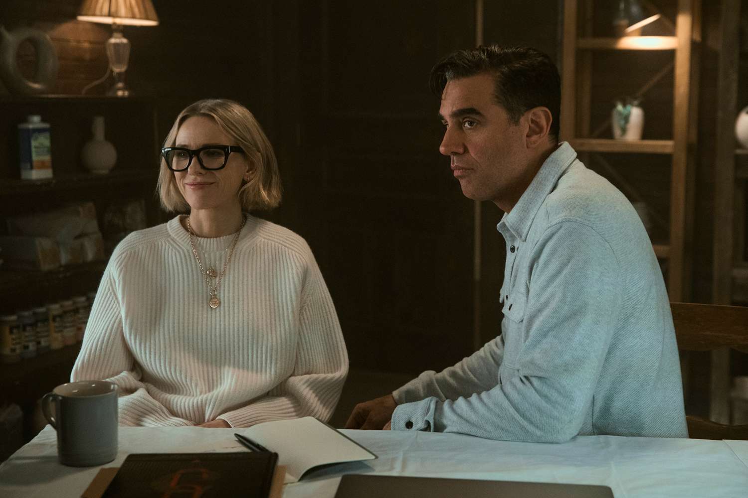 The Watcher. (L to R) Naomi Watts as Nora Brannock, Bobby Cannavale as Dean Brannock in episode 106 of The Watcher.