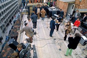 The Beatles & film crew-Apple rooftop-Jan 30 1969