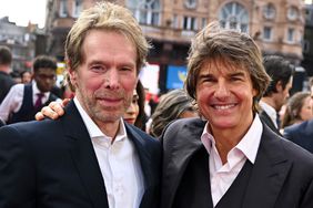 Jerry Bruckheimer and Tom Cruise attending the UK Premiere of "Mission: Impossible - Dead Reckoning Part One" presented by Paramount Pictures and Skydance, at Odeon Luxe Leicester Square on June 22, 2023 in London, England.