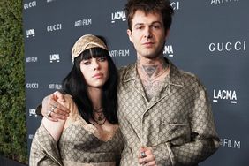 Billie Eilish and Jesse Rutherford, both wearing Gucci, attend the 2022 LACMA ART+FILM GALA Presented By Gucci at Los Angeles County Museum of Art on November 05, 2022 in Los Angeles, California