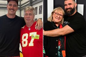 Travis Kelce and Ed Kelce. ; Donna Kelce and Jason Kelce attend Thursday Night Football Presents The World Premiere of "Kelce" on September 08, 2023 in Philadelphia, Pennsylvania.