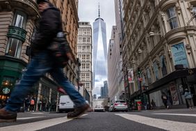 People walk through lower Manhattan moments after New York City and parts of New Jersey experienced a 4.8 magnitude earthquake on April 05, 2024 in New York City.