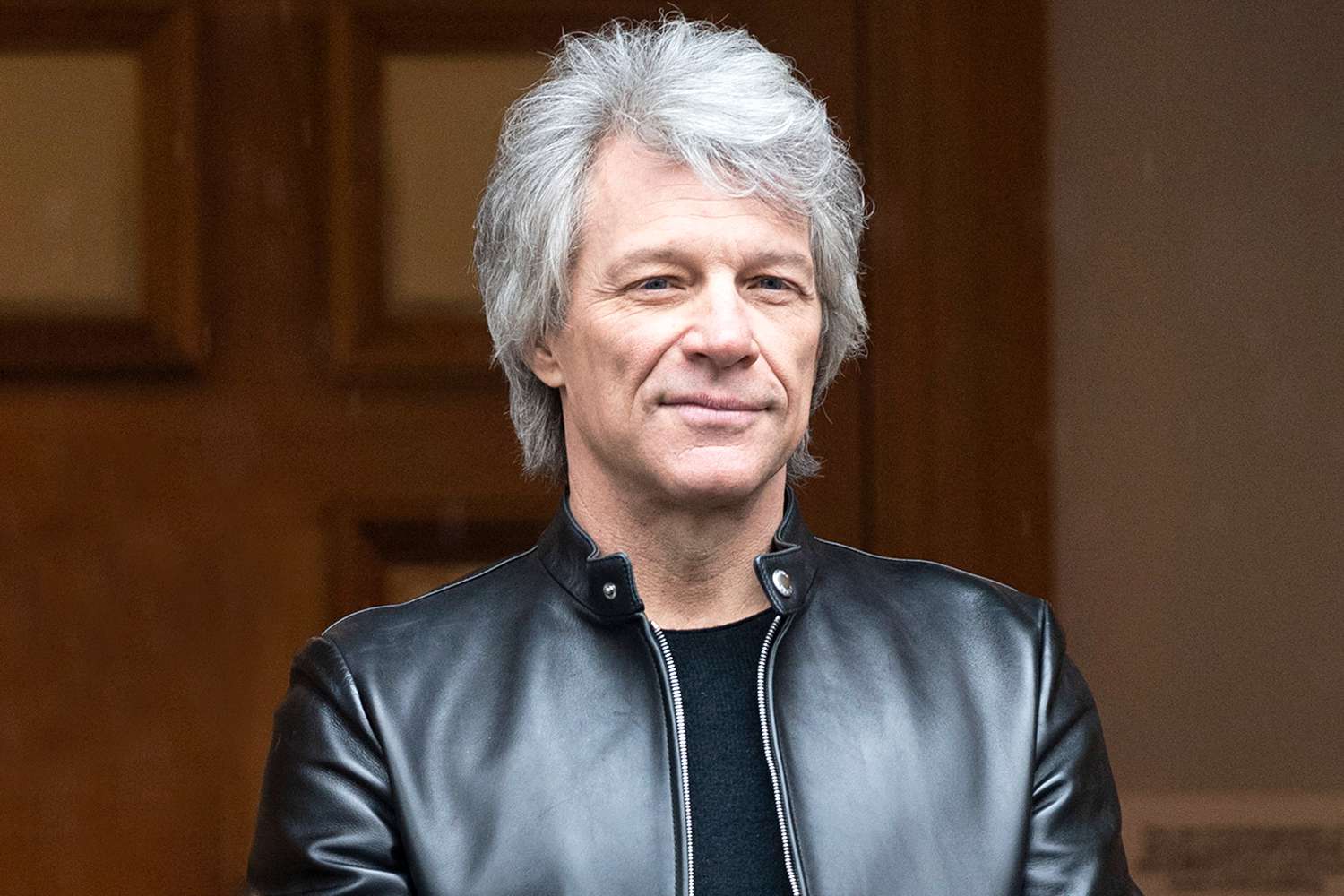 Jon Bon Jovi waits to greet Prince Harry, Duke of Sussex at Abbey Road Studios on February 28, 2020 in London, England.