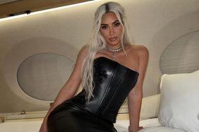 Kim Kardashian leather corset