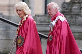 King Charles III and Queen Camilla arrive to attend the service for the Order of the British Empire at St Paul's Cathedral
