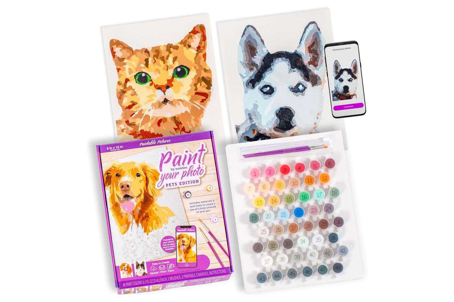 Amazon Paintable Pictures Paint Your Photo by Number: Pets Edition