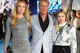 Ida Lundgren, Dolph Lundgren and Greta Lundgren attend the World Premiere of "Aquaman" at Cineworld Leicester Square on November 26, 2018 in London, England. 