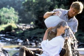 American actors Robert Redford and Meryl Streep on the set of Out of Africa based on the book by Karen Blixen and Judith Thurman, and directed by Sydney Pollack.