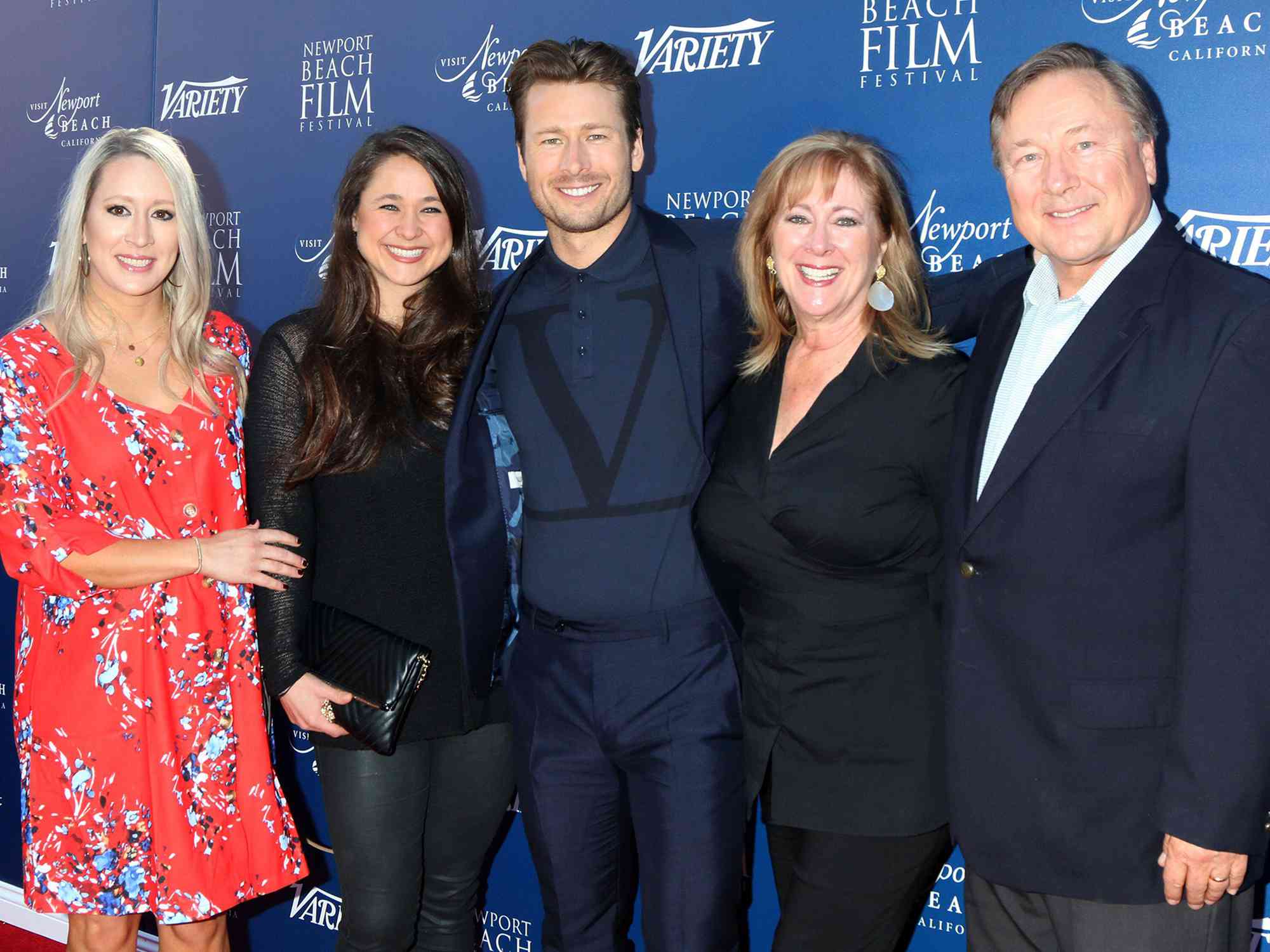 Glen Powell and his family at the Newport Beach Film Festival Honors Featuring Variety 10 Actors To Watch on November 3, 2019.