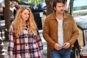 Blake Lively and Brandon Sklenar are seen on the set of "It Ends With Us"