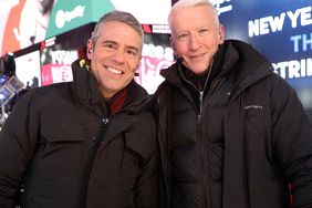 Andy Cohen and Anderson Cooper host CNN's New Year's Eve coverage at Times Square on December 31, 2017 in New York City