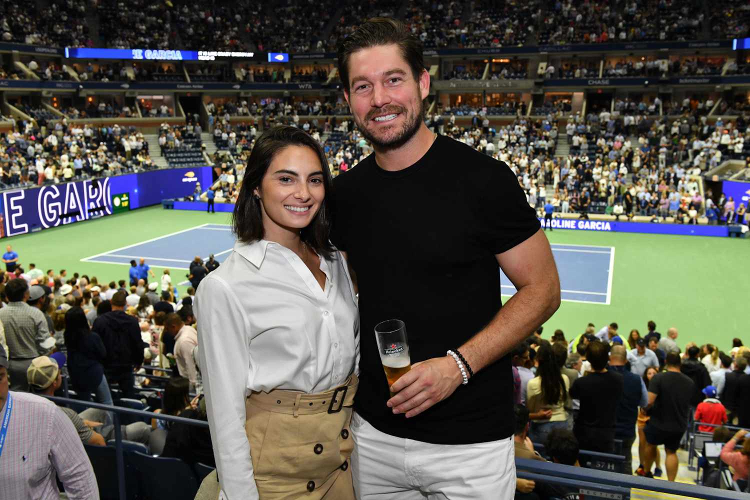 Paige DeSorbo and Craig Conover attend the Heineken suite at the US Open Tennis Championships