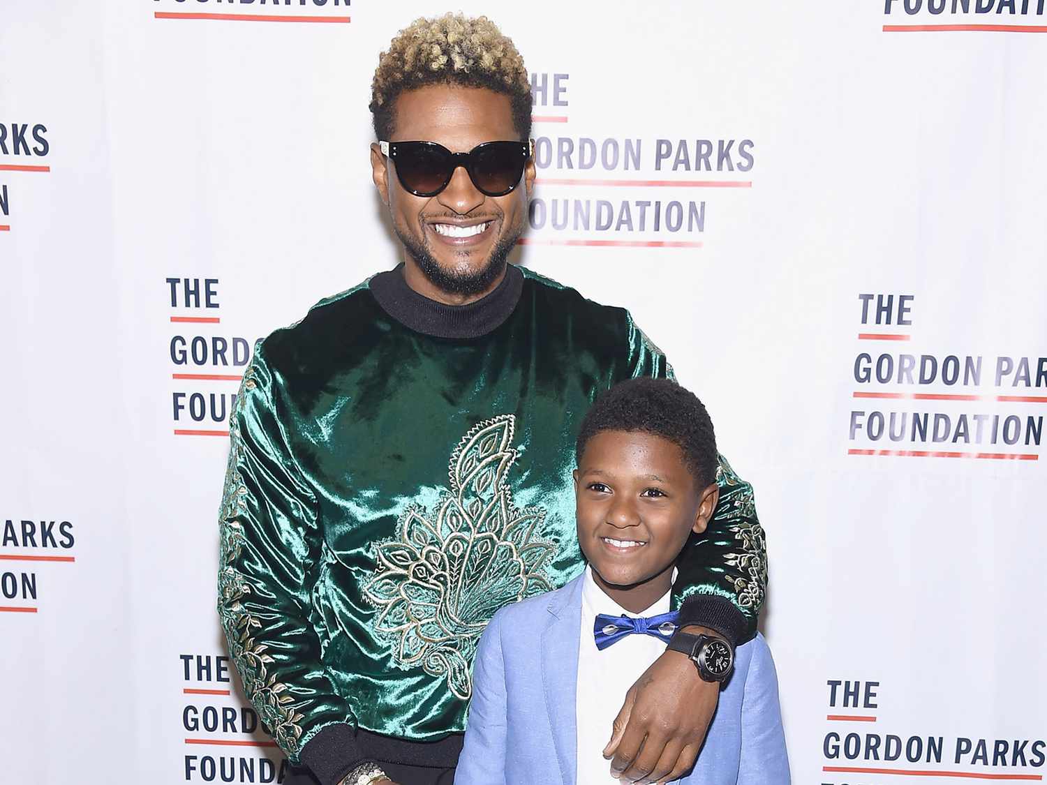 Usher and son Naviyd Ely Raymond attend the 2017 Gordon Parks Foundation Awards gala at Cipriani 42nd Street on June 6, 2017 in New York City
