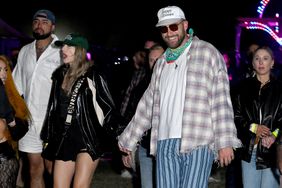 Taylor Swift and Travis Kelce at Neon Carnival held during the Coachella Music and Arts Festival on April 13, 2024 in Thermal, California. 