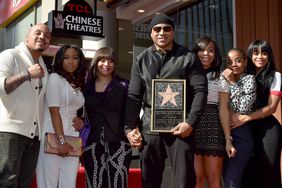 LL Cool J and family attend the ceremony honoring LL Cool J with a star on the Hollywood Walk of Fame