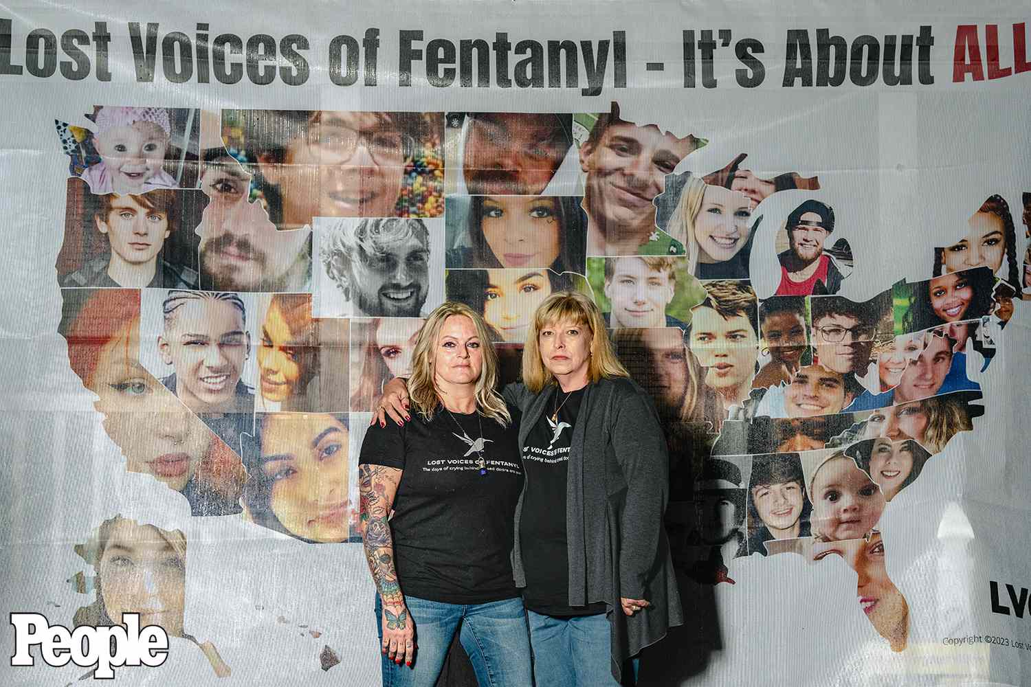 April Babcock (left) and Virginia Krieger both lost a child to Fentanyl. Together they became activist with Lost Voices of Fentanyl. Dundalk MD February 22, 2024