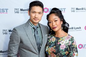 Actor Harry Shum Jr. and his wife Actress Shelby Rabara arrive for the 12th Annual Outfest Legacy Awards at Vibiana on October 23, 2016 in Los Angeles, California.