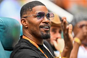 US actor Jamie Foxx attends the mens quater-final match between Christopher Eubanks of the US and Daniil Medvedev of Russia at the 2023 Miami Open at Hard Rock Stadium in Miami Gardens, Florida, on March 30, 2023. (Photo by CHANDAN KHANNA / AFP) (Photo by CHANDAN KHANNA/AFP via Getty Images)