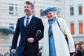 Crown Prince Frederik of Denmark and Queen Margrethe II of Denmark visit the Brandenburg Gate