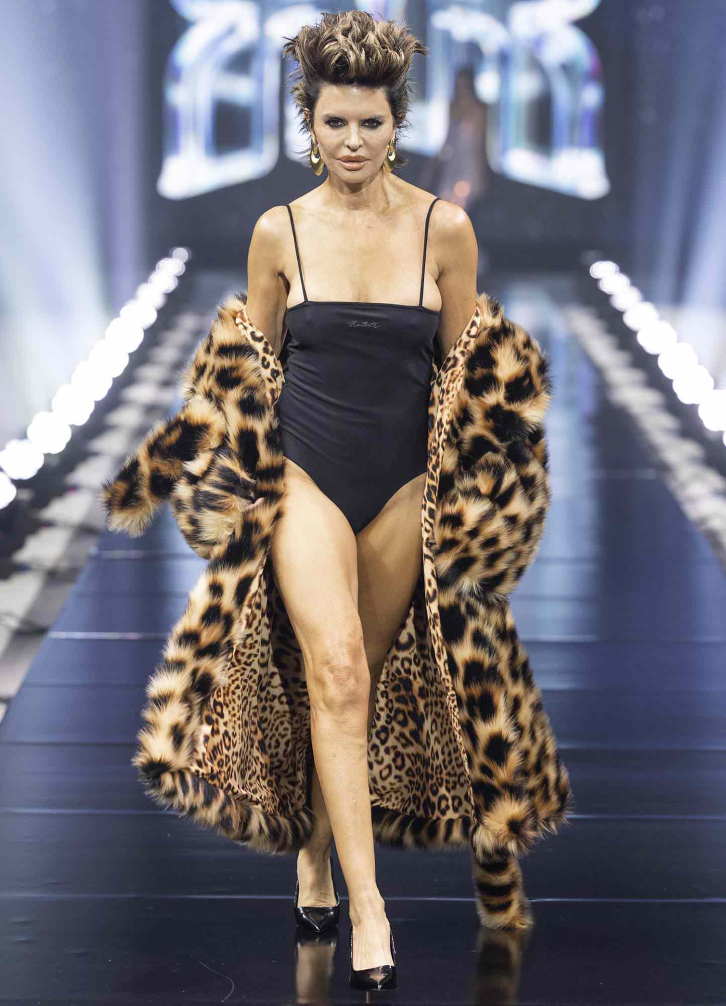 Lisa Rinna walks the runway at the Rotate show during Copenhagen Fashion Week Autumn/Winter 2023