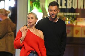 Jennifer Lawrence and Cooke Maroney step out for a dinner date in New York City. The American actress wore a red sweater, jeans, and flats. 
