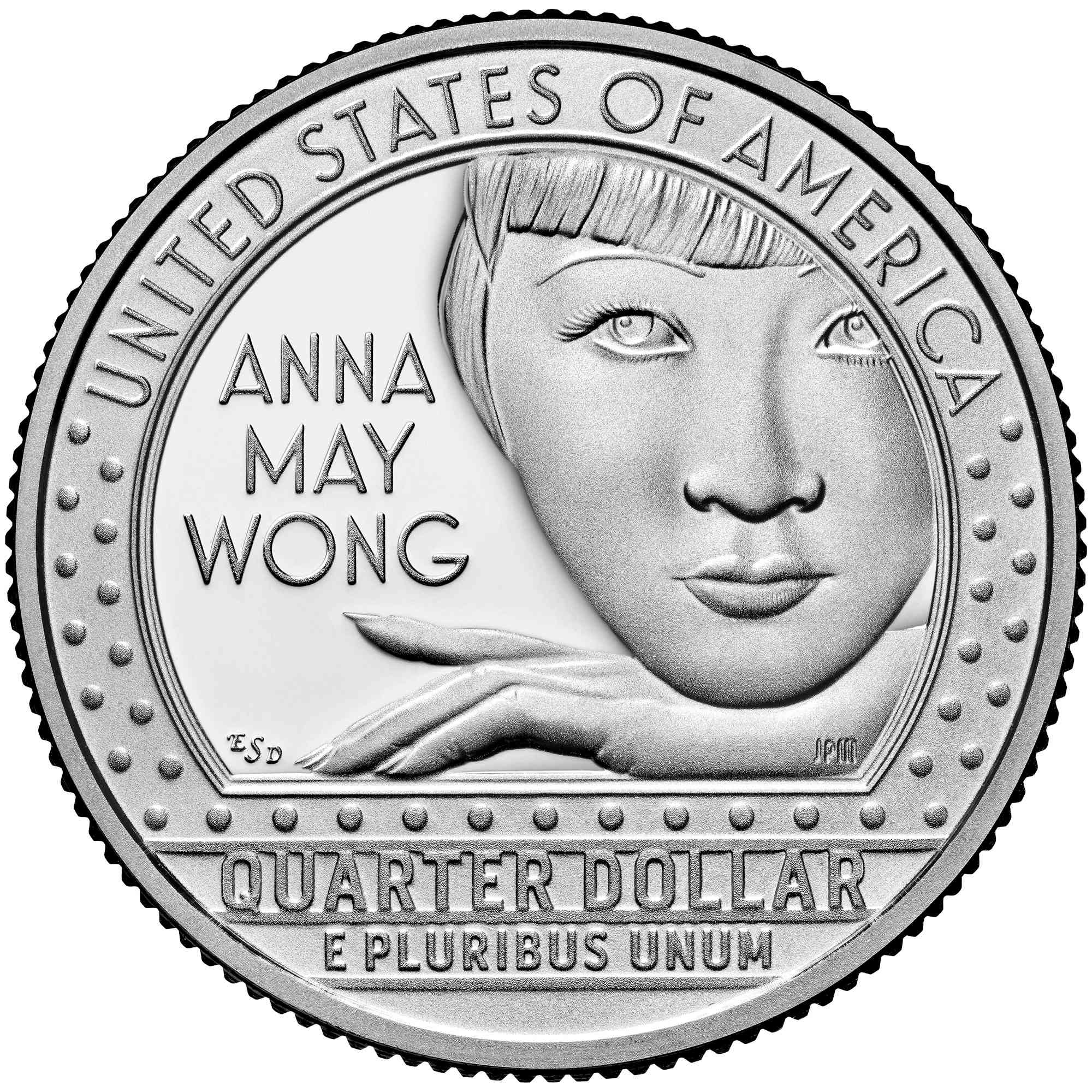 In this handout photo provided by the U.S. Mint, a new US quarter dollar is seen featuring, Anna May Wong, the first Chinese American film star in Hollywood. The quarter is part of the American Women Quarters (AWQ) Program, The U.S. Mint has begun minting the first of 20 quarters honoring selected American women through 2025.