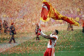 GLENDALE, ARIZONA - FEBRUARY 12: Skyy Moore #24 of the Kansas City Chiefs celebrates after beating the Philadelphia Eagles in Super Bowl LVII at State Farm Stadium on February 12, 2023 in Glendale, Arizona. (Photo by Carmen Mandato/Getty Images)