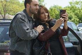 Jackson White, left, and Katey Sagal in a scene from “Tell Me Lies.”
