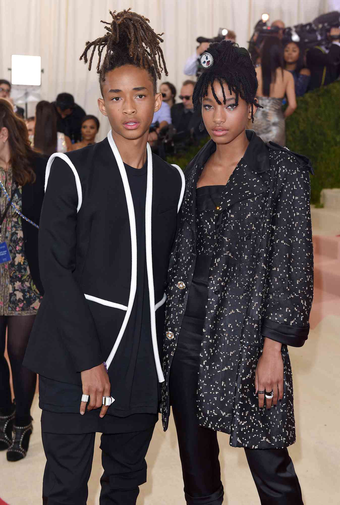 Jaden Smith and Willow Smith arrive for the "Manus x Machina: Fashion In An Age Of Technology" Costume Institute Gala at Metropolitan Museum of Art on May 2, 2016 in New York City