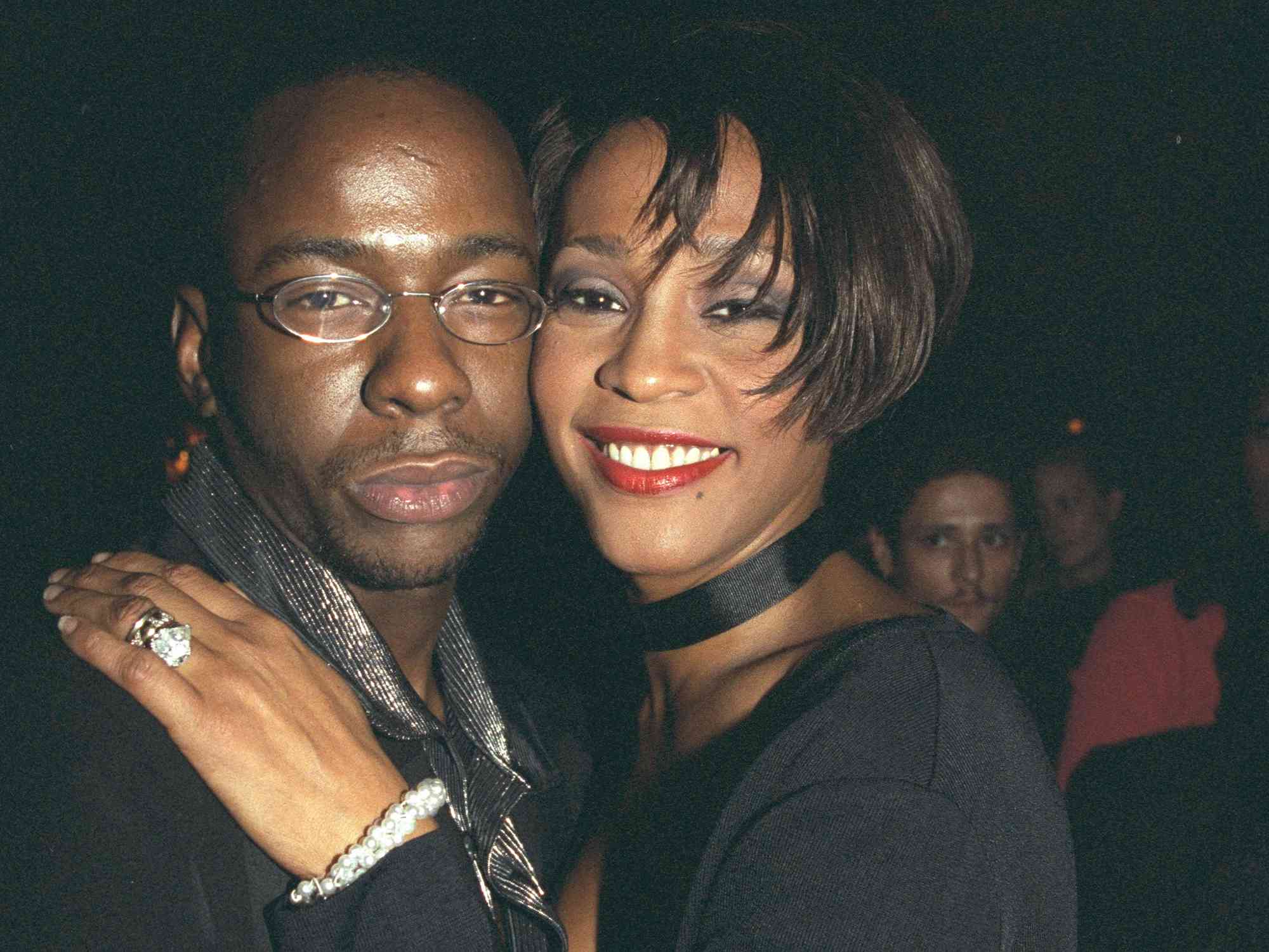 Bobby Brown with his wife R&B and pop singer, actress, and former fashion model Whitney Houston