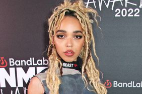 FKA Twigs arrives at The NME Awards 2022 at the O2 Academy Brixton on March 2, 2022 in London, England.