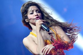 Colombian singer Shakira performs with Argentine record producer and songwriter Bizarrap on the Sahara Stage during the Coachella 