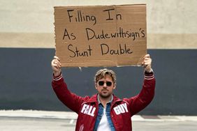 Ryan Gosling Dude With Sign Fall Guy Movie