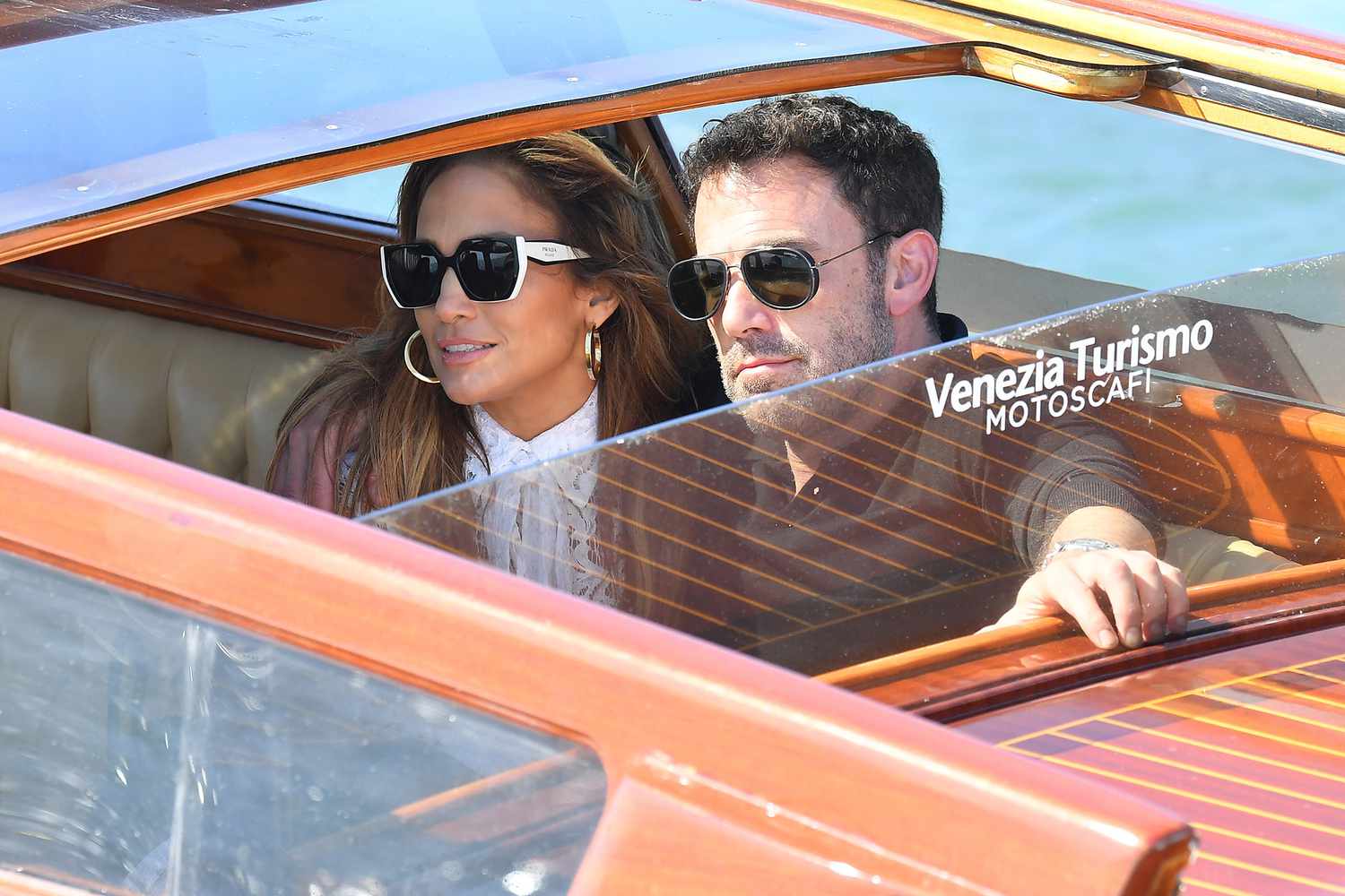 Jennifer Lopez and Ben Affleck arrive at the 78th Venice International Film Festival on September 09, 2021 in Venice, Italy