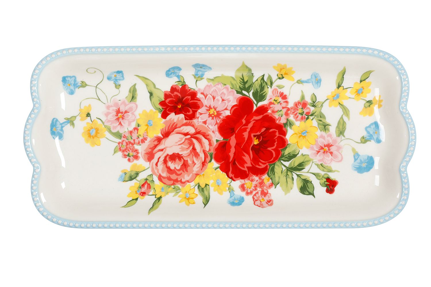 The Pioneer Woman Sweet Rose Ceramic 14.17-inch Tray